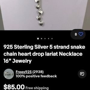 925 sterling silver necklace and bracelet set